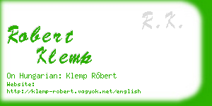 robert klemp business card